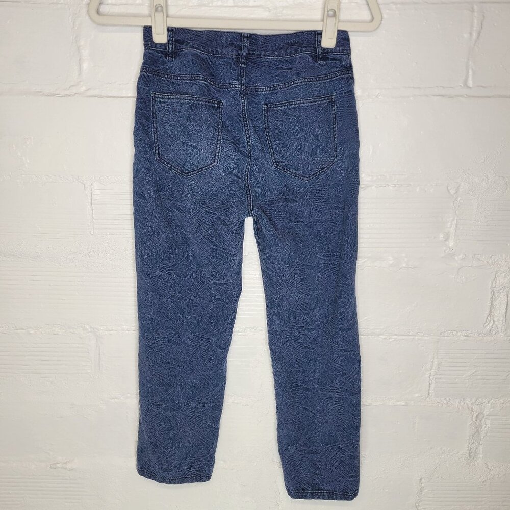 Lafayette 148 Women's Size 2 Jeans Textured Print Crop - Picture 2 of 5